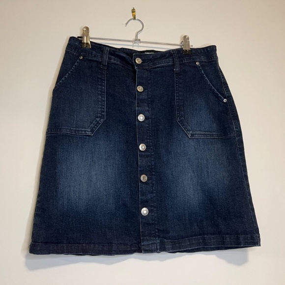 Kensie Button Up Blue Denim Jean Mini Skirt Size M - Picture 4 of 16